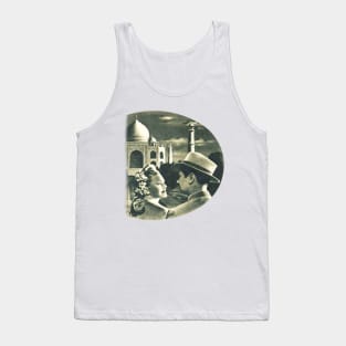 Romantic couple in oriental, arabic landscape and with vintage black and white Tank Top